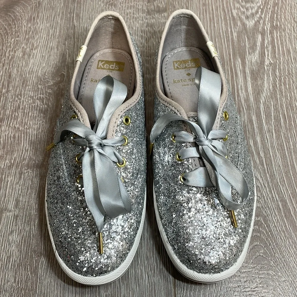 Keds X Kate Spade New York Champion Glitter Sneakers Silver Wedding 6